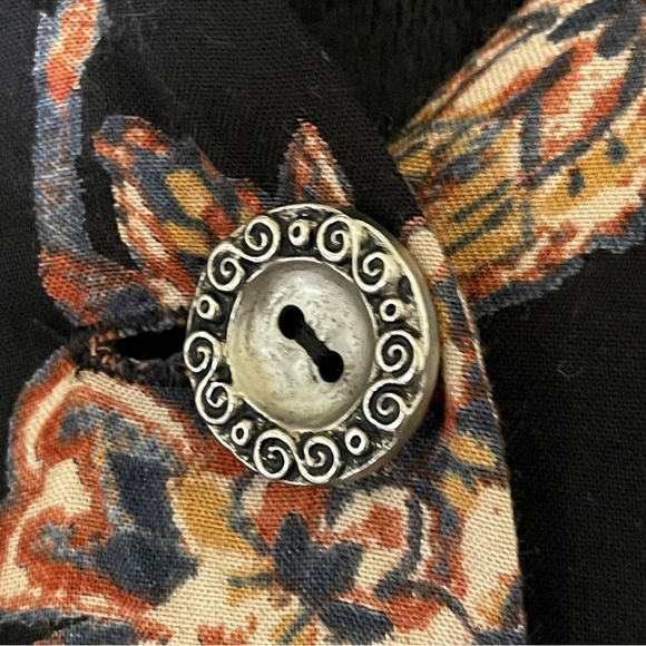 Vintage Kendall Creek Connections Black Floral Sleeveless Collared Blouse XL - Picture 7 of 10